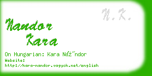 nandor kara business card